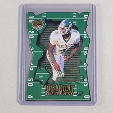 Plaxico Burress Rookie Card RC #BO4 2000 Press Pass Breakout Die Cut – Michigan. rookie card picture