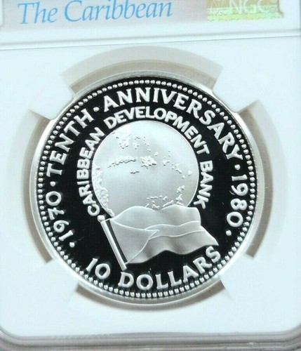 1980 BAHAMAS SILVER 10 DOLLARS CARIBBEAN DEVELOPMENT NGC PF 70 ULTRA CAMEO - Picture 3 of 4