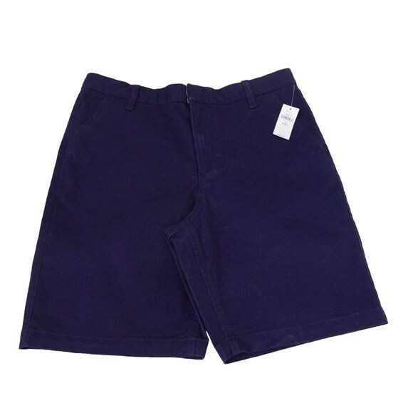 NWT Gap Kids Navy Blue Flat Front Chino Shorts Sz 14 Husky Uniform Neuteal
