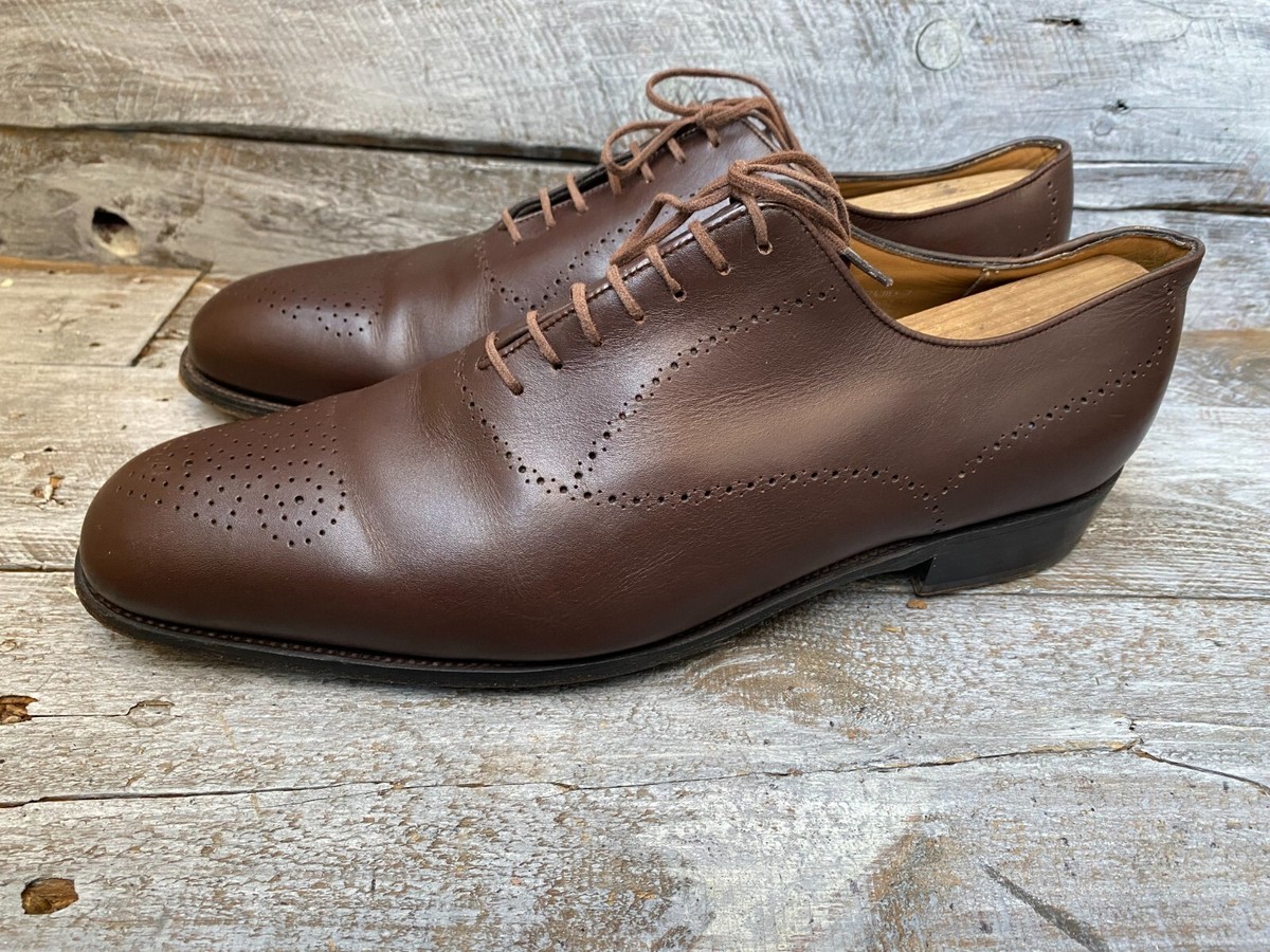 JM Weston 582 savile perforated oxford wing tip brown leather