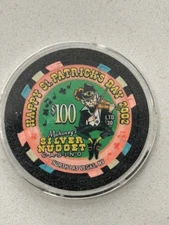 RARE $100 St. PATRICK'S DAY CASINO CHIP 2002 SILVER NUGGET LE LTD 30