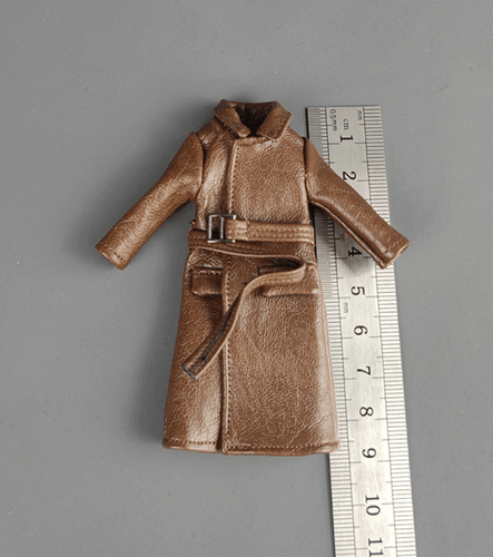 1/18 long leather coat 3.75 inch shaped trench coat apply to male Doll Toys - Picture 7 of 9