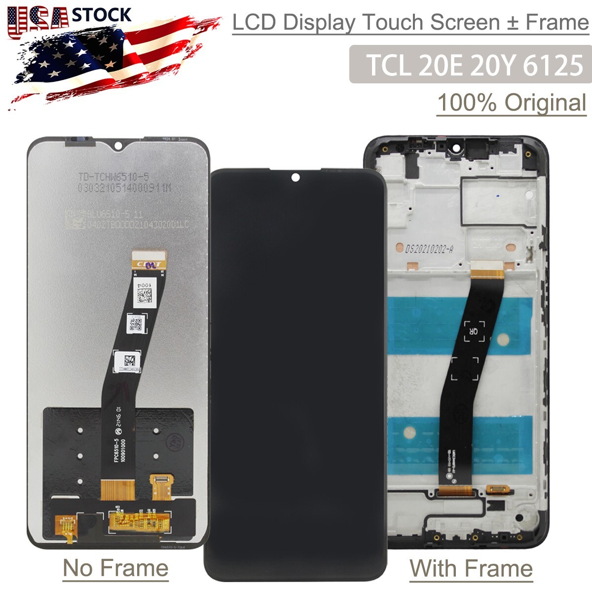 New LCD Display Touch Screen Digitizer ± Frame For TCL 20E 6125A 6125F 20Y 6156A
