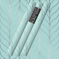 Wallpaper Job Lot Full Rolls Holden Shimmer Striped Trellis Metallic Teal 50063