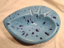 Vintage MCM Mid Century Ceramic Ashtray Turquoise Tear Drop Atomic 