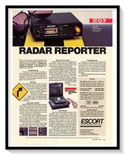 Escort Radar Detector Print Ad Vintage 1984 Technology Magazine Advertisement