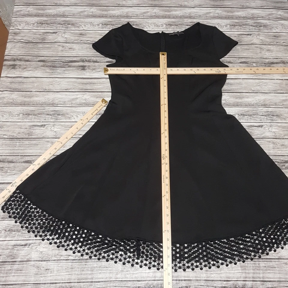 Donna Ricco New York Size 14 Women Tulip Sleeve Fit and Flare Dress Black - Image 2 of 4