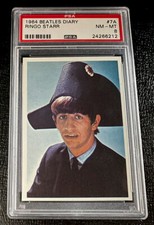 1964 Beatles Diary PSA 8 #7A Ringo Starr George Harrison John Lennon Card Topps