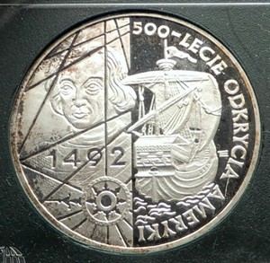 1992-POLAND-Silver-Proof-500th-CHRISTOPHER-COLUMBUS-AMERICA-Polish-Coin-i76312