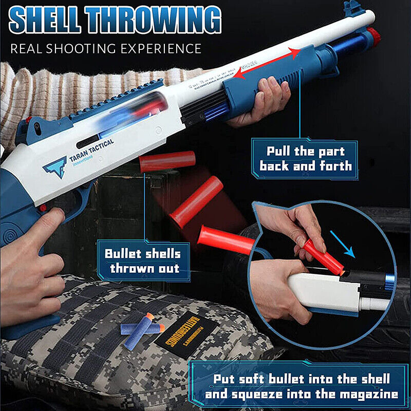 Child XM1014 Shell Ejection Throwing Toy Guns Manual Rifle Soft