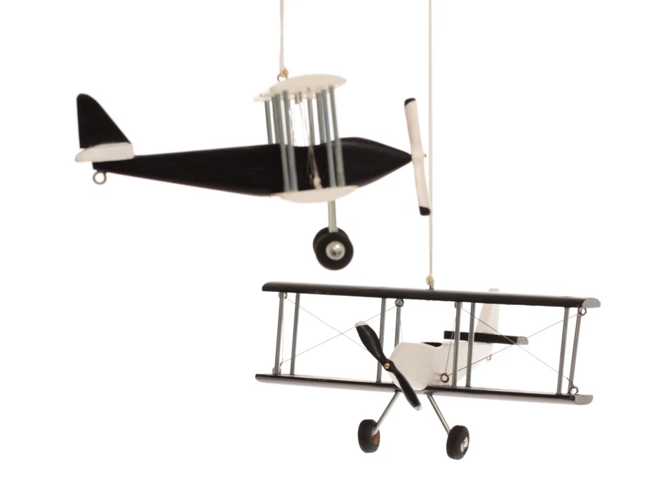 Avión de madera decorativo móvil 4 WB aviones colgantes 5" tema de viaje guardería Foto 3 de 4