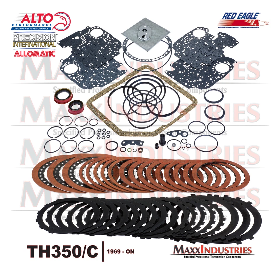 Reconstrucción de transmisión TH350 350C - Kit maestro embragues rojo alto con aceros Kolene Foto 2 de 4