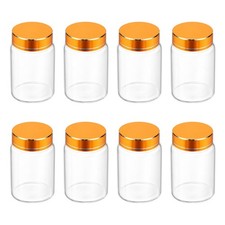 8Pcs Mini Glass Bottles with Lids, 80mL/2.71oz Small Clear Glass Jars Vials