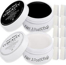 Halloween Makeup 7.4Oz Large Black White Cream Face Paint Set with 10 Sponges, N