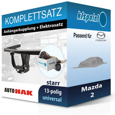 AUTO HAK Anhängekupplung starr und TOWTEC E-Satz 13polig für Mazda 2 03- AHK