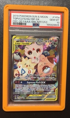 2019 POKEMON SUN & MOON COSMIC ECLIPSE TOGEPI & CLEFFA & IGGLYBUFF GX PSA 10