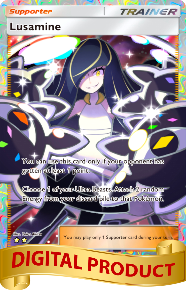 Pokemon Pocket TCG Card 2 Star Full Art Lusamine EX Deluxe Pack Rare  DIGITAL DX