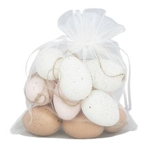 Plastikeier KUNSTSTOFF EIER Wachteleier Ostereier Ostern 12 Stk, 5cm, Naturfarbe