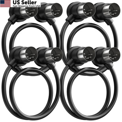 Heams 4 Pack Premium Right Angle MIDI Cable 2FT, Low Profile for 2 FT, Black 