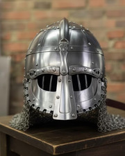 Medieval Chainmail Viking Helmet with Aventail For Norseman.