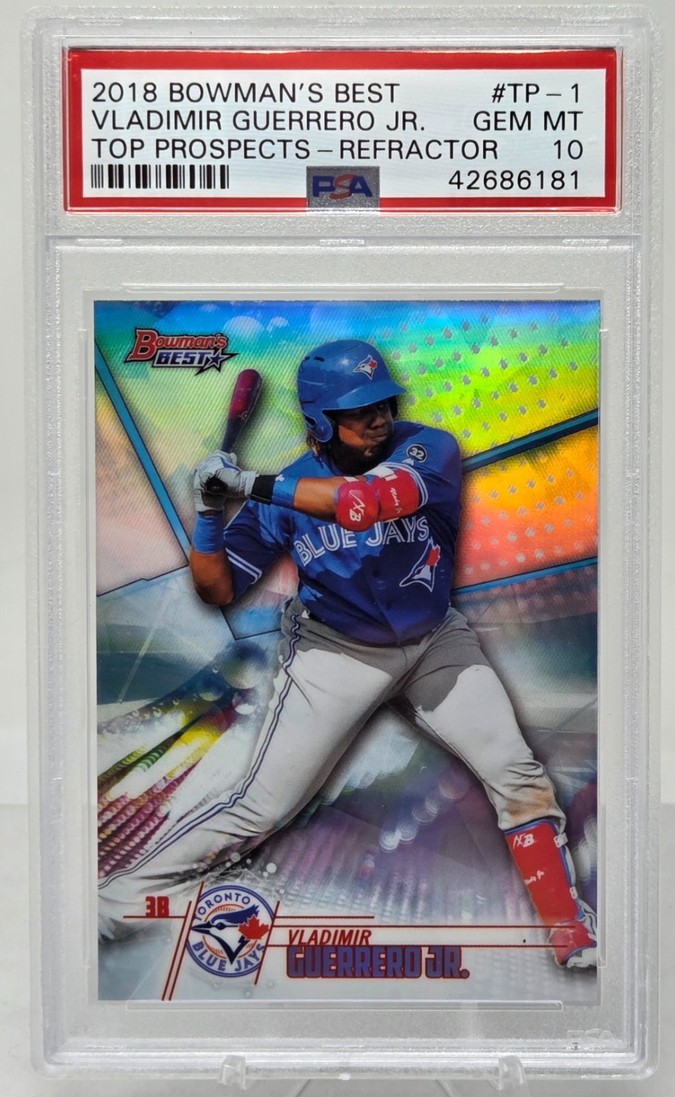 2018 Bowman Best Refractor VLADIMIR GUERRERO JR RC CARD PSA 10 GEM MINT