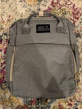 HKZ Bolsa de Pañales Mochila 5 en 1 Bolsa de Viaje para Bebé Plegable Cuna Gris Cambiador