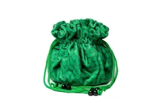 Metallic Dice Games FanRoll Dragon StormTM Velvet Compartment Dice Bag: Green Dr