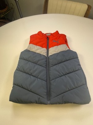 Puma Puffer Vest boys 3-4Tred gray colorblock lightweight transition from winter
