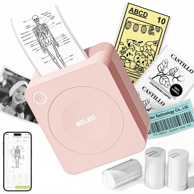 Nelko Sticker Drucker, PM230 Mini Drucker Bluetooth Tragbar Sticker Maker mit 