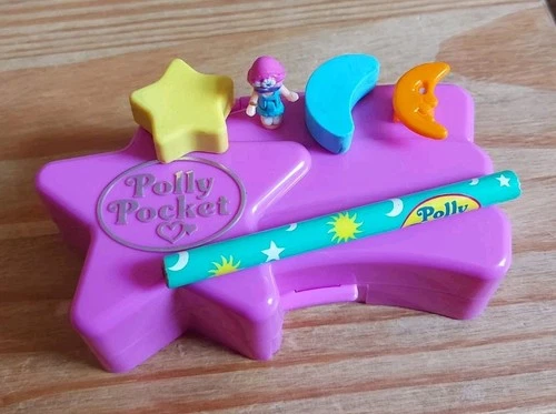 Vintage Polly Pocket Shooting Star Eraser Case 1995. 100% Complete. Ultra Rare