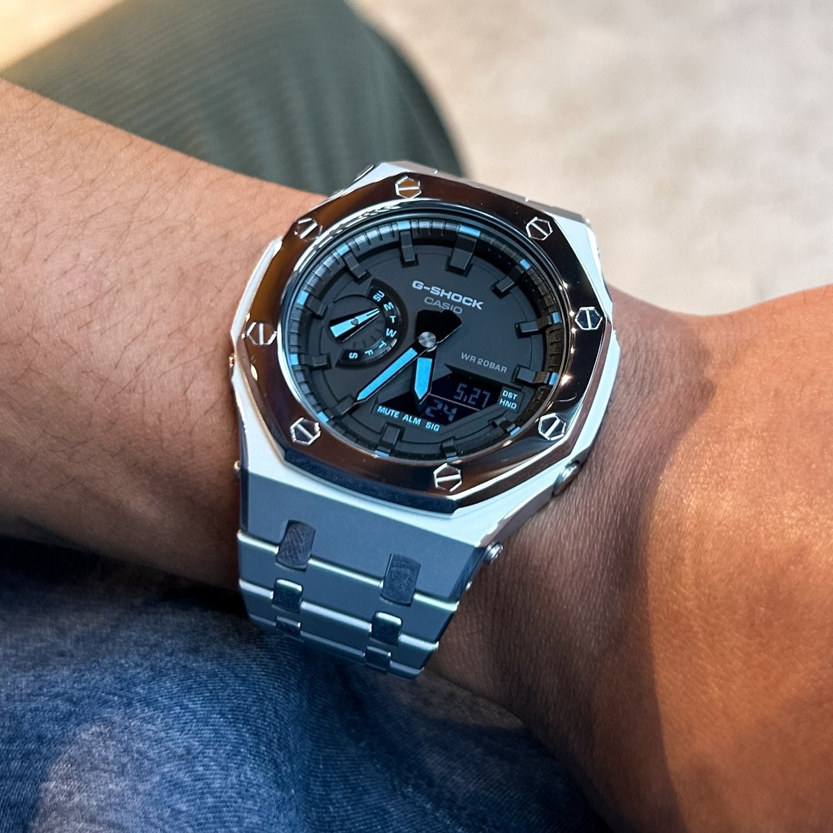 New Custom GShock GA2100 Casioak Stainless Steel Bracelet Gift