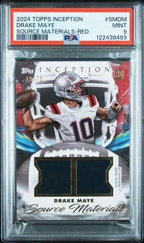 2024 TOPPS INCEPTION SOURCE MATERIALS RED #SMDM DRAKE MAYE ROOKIE RC 29/75 PSA 9
