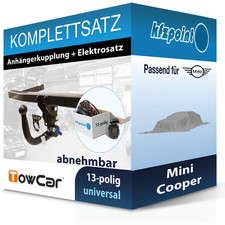 Für Mini Cooper 02.2014- TOWCAR Anhängerkupplung abnehmbar + 13polig E-Satz neu