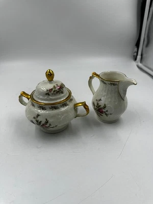 Rosenthal - Moosrose Elfenbein Zuckerdose und Milchkännchen - Bild 1 von 4