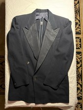 Vintage After Six By Rudofcker Black Tuxedo Jacket Satin Peak Mens Formal Blazer
