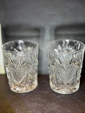 American Brilliant , ABP - TWO MATCHING TUMBLERS, CENTRAL CUT, HEARTS,  PRETTY!