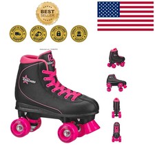 Women's Black/Pink Roller Skates Size 08 with Precision Turning Cushioning