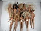 Vintage Lot of 10 Mattel 1980s 1990s Barbie Dolls with No Clothes