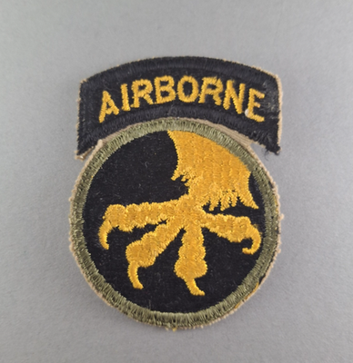 #ad WW2 Original US Army 17th Airborne Infantry Division Insignia Patch Attached Tab $165.00