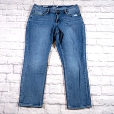 Vigoss Thompson Tomboy Medium Wash Mid Rise Womens Blue Jeans Sz 16