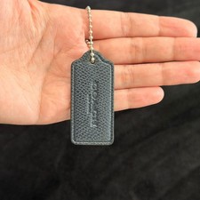 2.25" Modern Coach Leather Key Fob Keychain Hang Tag Hangtag