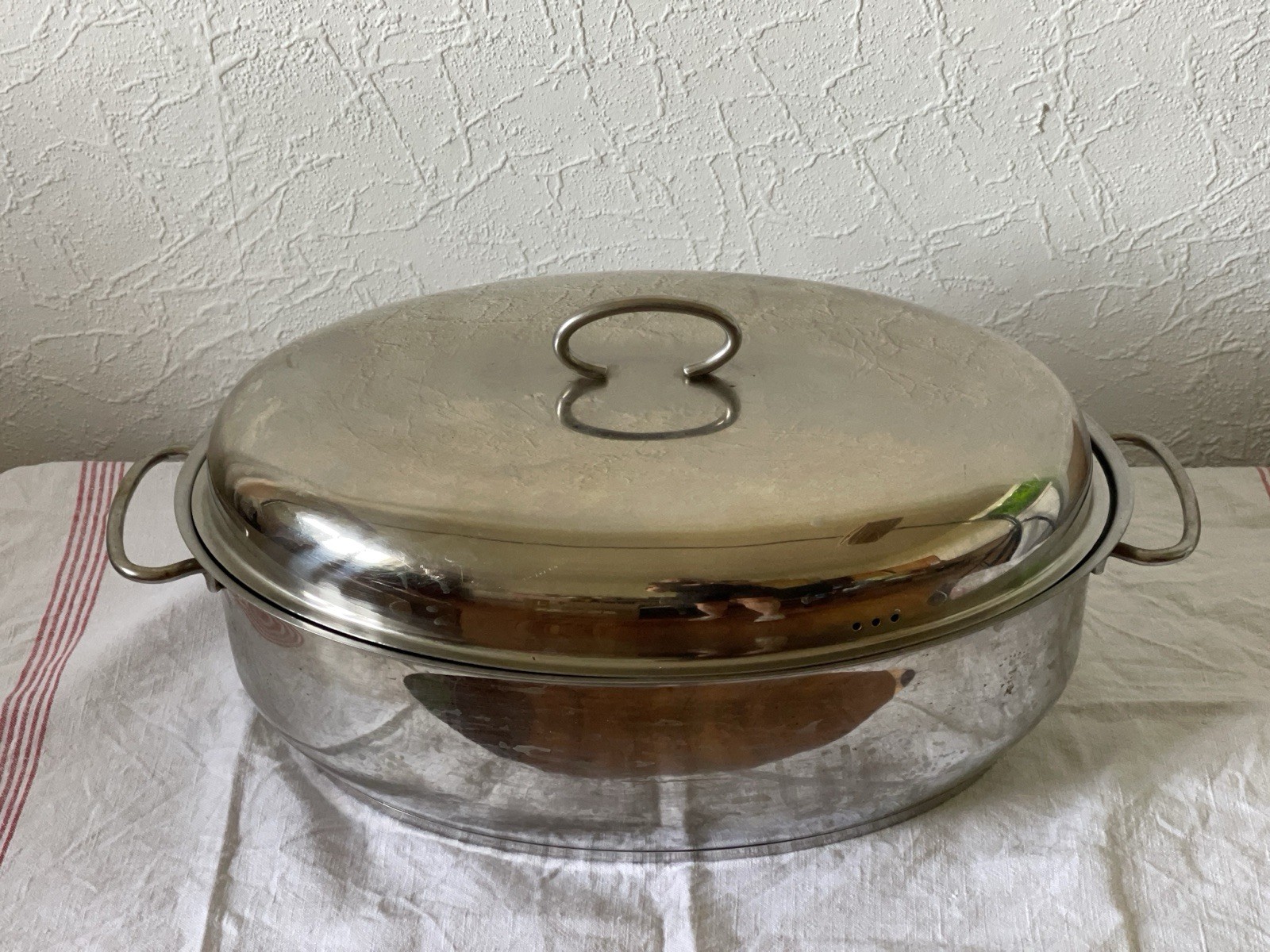 Bräter Edelstahl hochwertig oval mit Deckel