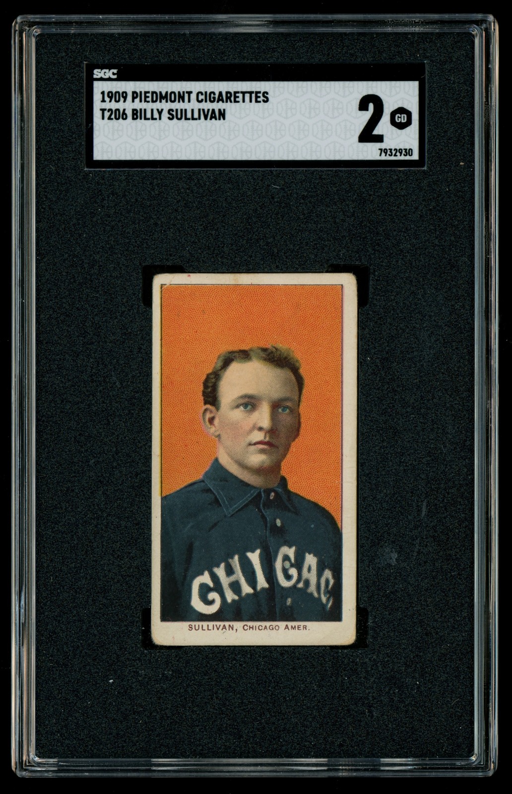 1909 Piedmont 150 Billy Sullivan Chicago White Sox SGC 2 GD (66231)