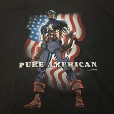 Captain America Pure American XL Vintage T-shirt 2001 Y2K Marvel Comics USA