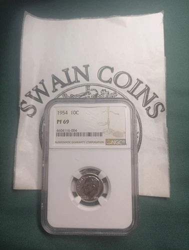 1954 10C Proof Roosevelt Dime NGC PF 69 E152