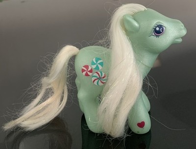 G3 Hasbro My Little Pony MINTY  Peppermint Candy Heart White Hair MLP 2002