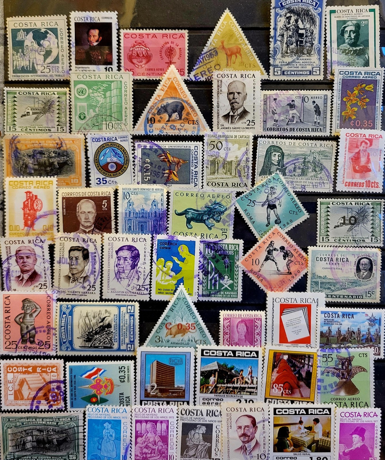 Antique Correos De COSTA RICA  Mixed LOT Mail . Stamps 1950's-1960' (Lots #3278)