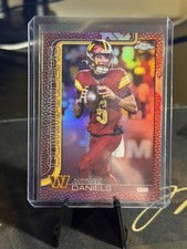 2025 Topps Chrome NFL Jayden Daniels - Football Leather Refractor RC #30