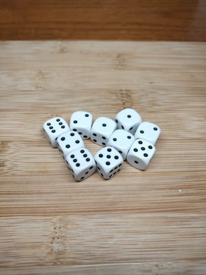 Weiße 12 mm D6 Würfel x10 Tasche Warhammer Wargaming