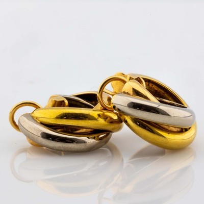 Cartier Trinity Ohrringe 750/18K Mehrfarbiges Gold Fullset 98
